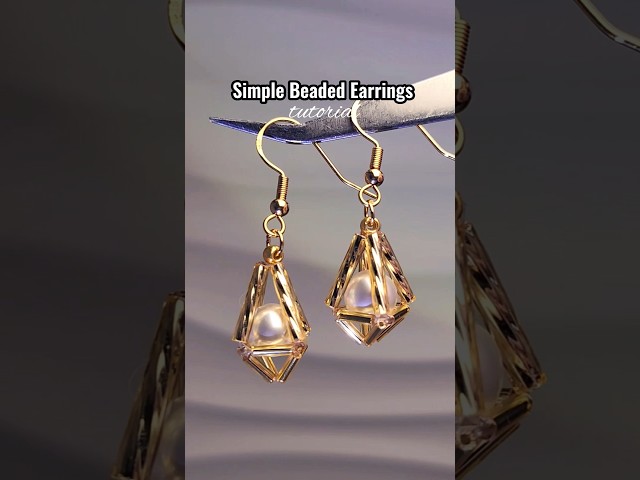 simple beaded earrings #diy #tutorial #beadedjewelry #handmade #preppy #shorts