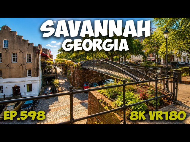 The Famous Love Lock Bridge: Old City Exchange Bell, Savannah, GA ep.598 #8k #vr180 #3d #travel