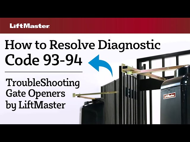 How to Resolve Diagnostic Code 93-94 | Troubleshooting LiftMaster Gate Openers