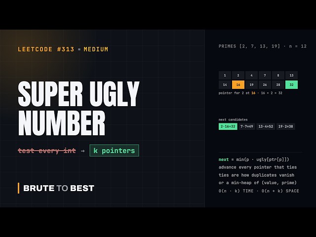 LeetCode #313: Super Ugly Number, K Pointers Dynamic Programming