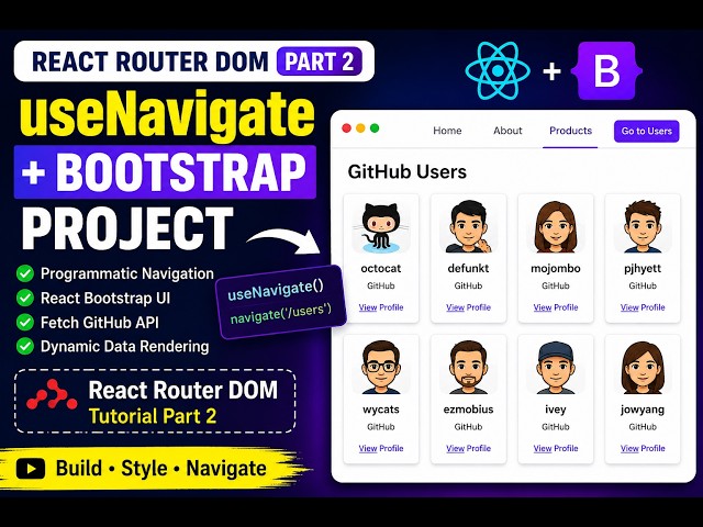 React Router DOM Part 2 | useNavigate + React Bootstrap Project 🚀