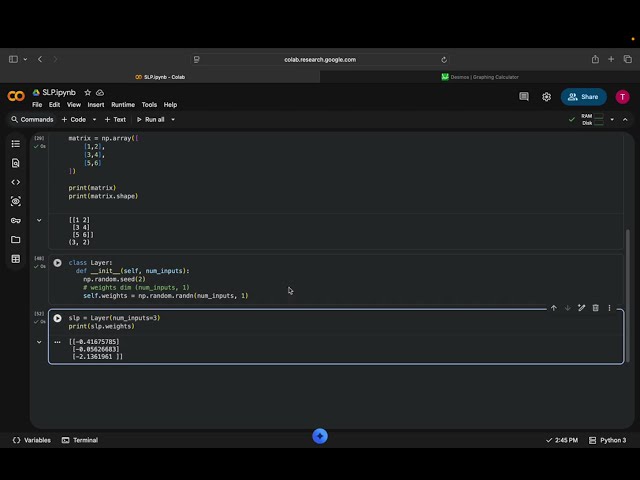 Coding SLP Neural Network Forward Pass with Numpy