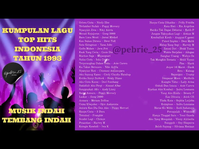 Kumpulan Lagu Top Hits Indonesia Tahun 1993