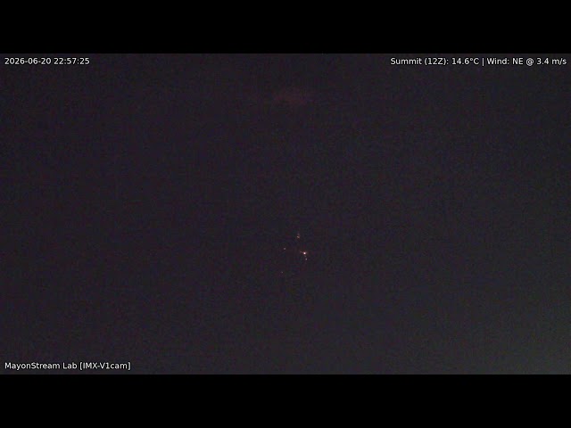 🔴 LIVE: Mayon Volcano Eruption, PH (SSW view) [RPi IMX-V1cam] 11:00 Jun-20-2026 (PST)