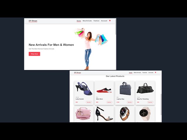 E-Commerce Shopping Website Using Only HTML & CSS