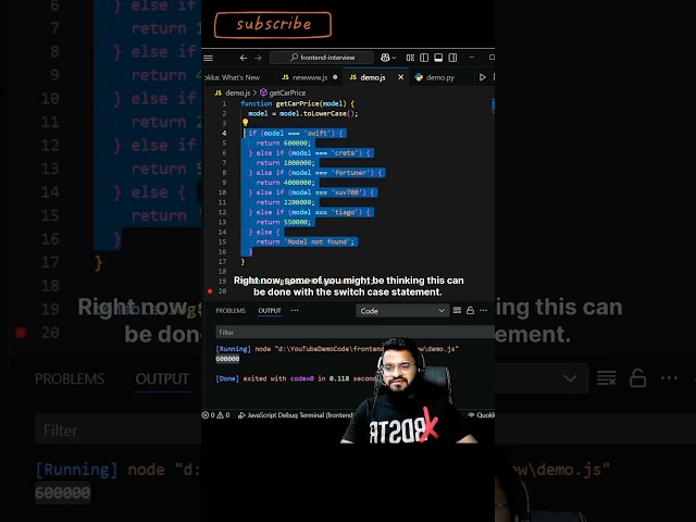 Avoid using too many if-else and switch case statements, instead just use this #javascript #coding
