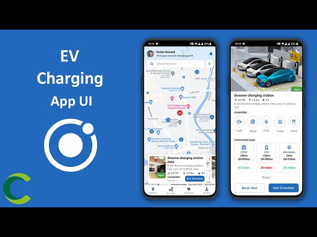 Electric Vehicle Charging App UI in Ionic