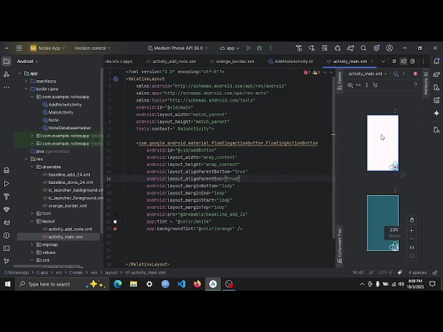 Notes App in Android Studio Using Kotlin and SQLite