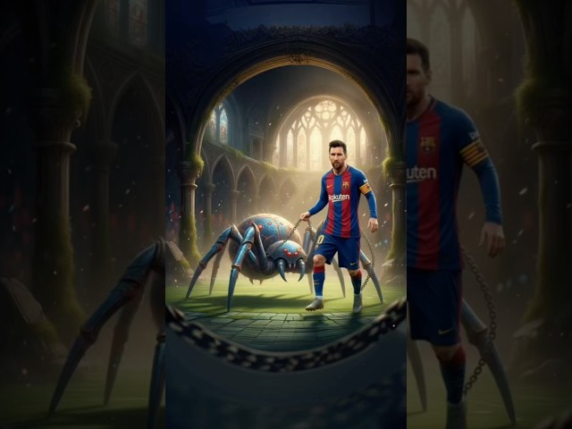 “Messi, Neymar & Mbappé Run From Giant Monster Spider, until ronaldo show up! #messi #ronaldo  #goat