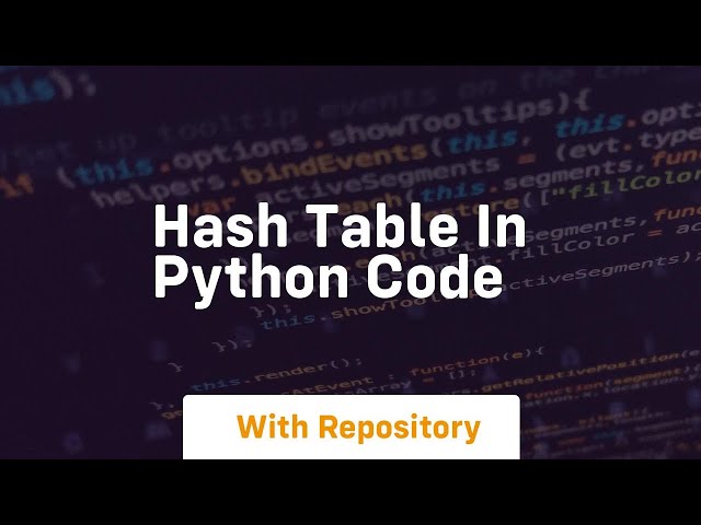 hash table in python code