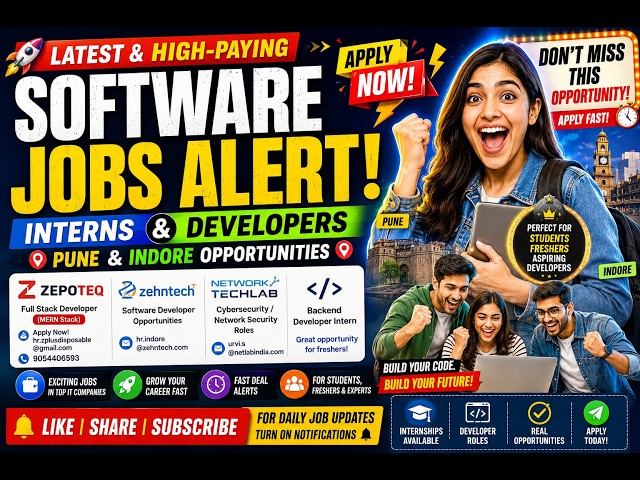 🔥 Pune & Indore IT Jobs – Interns & Developers Apply Fast!”