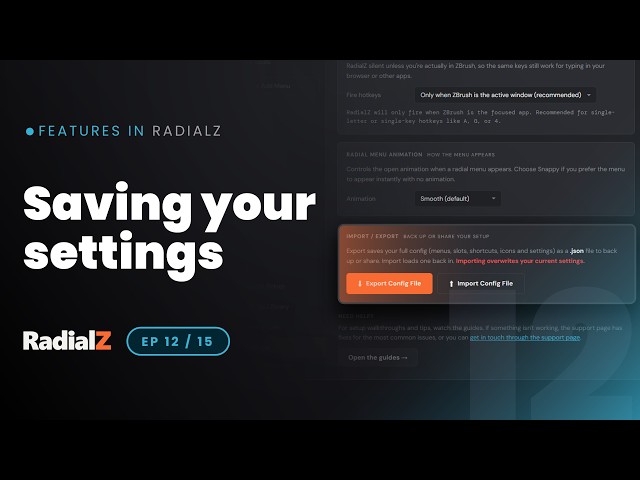 Save Your Settings (Import & Export)