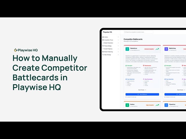 How to Manually Create Competitor Battlecards in Playwise HQ