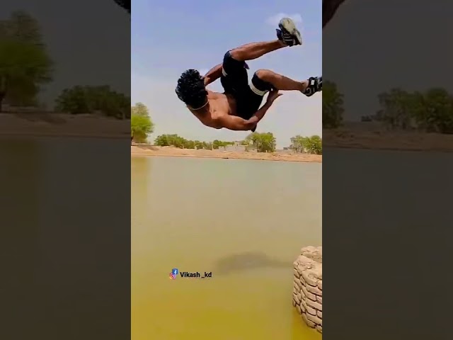 crazy water flip 😀@ vikashkd | monkeys pkr flips|indian parkour clip #flip