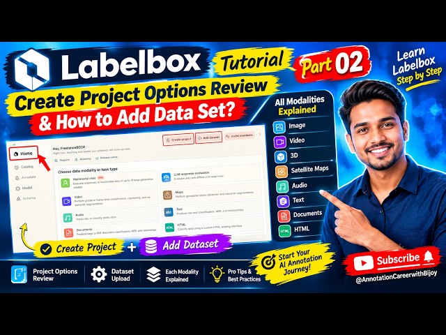 Labelbox Tutorial Part 02 | Create Project & Add Dataset | All Modalities Explained | Remote Jobs 🤑