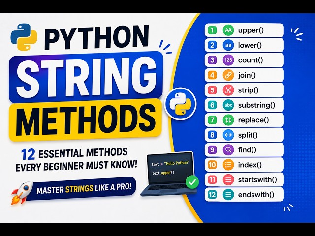 12 String Methods You MUST Know! Master Python Strings in 1 Minute