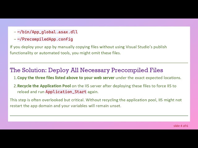 Why Are My .NET Application Variables Disappearing on My Web Server?