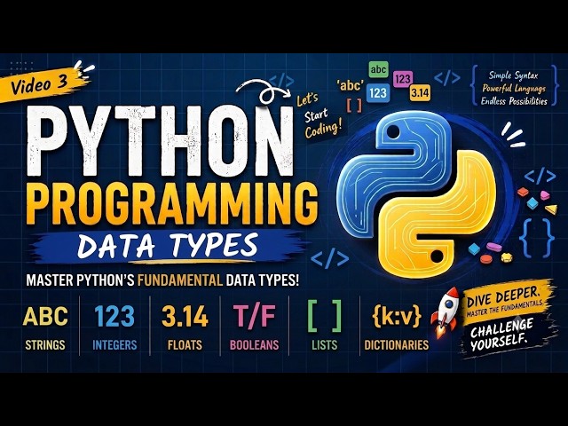 Python Programming for Beginners | Lesson 3 | Data Types in Python Explained