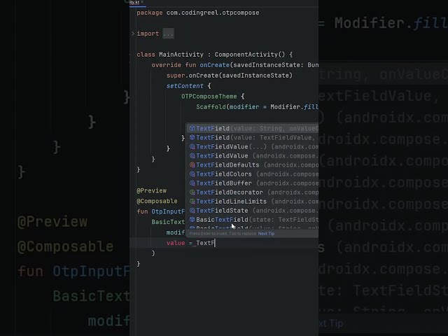 Jetpack Compose OTP Screen – Animated Cursor & Auto-Focus in One Input Field!