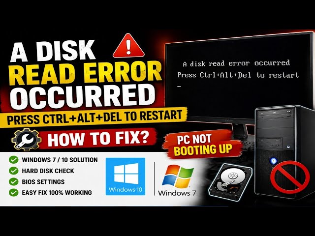 A disk read error occurred press ctrl+alt+del to restart fix, a disk read error occurred Ctrl alt 