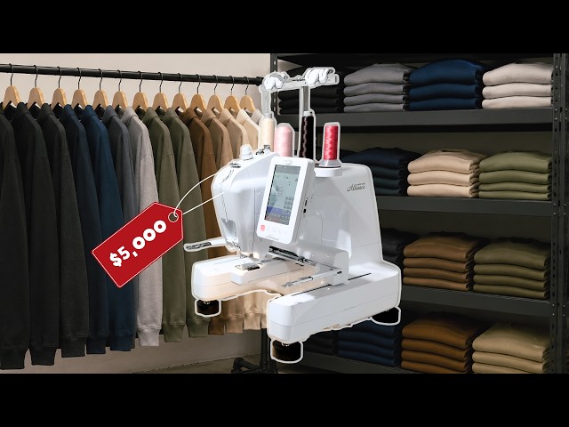 I Spent $5,000 on an Embroidery Machine | Clothing Brand From Home