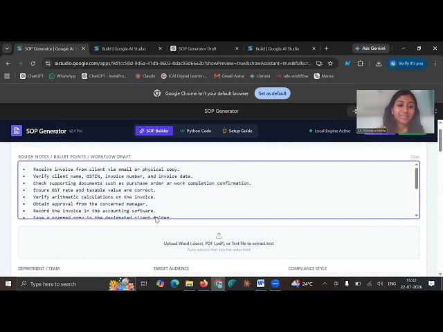 Build an AI SOP Generator with Google AI Studio + Python | 📽️Convert Notes into Professional SOPs💼