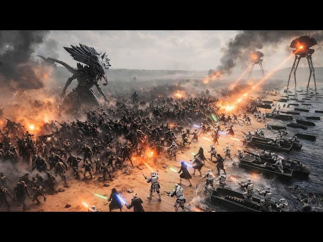 Darth Vader Beach Attack vs 4 MILLION Aliens, Predators & Zombies - Ultimate Epic Battle Simulator 2