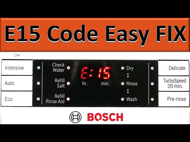 Dishwasher E 15 code Bosch Neff Siemens - EASY Fix!
