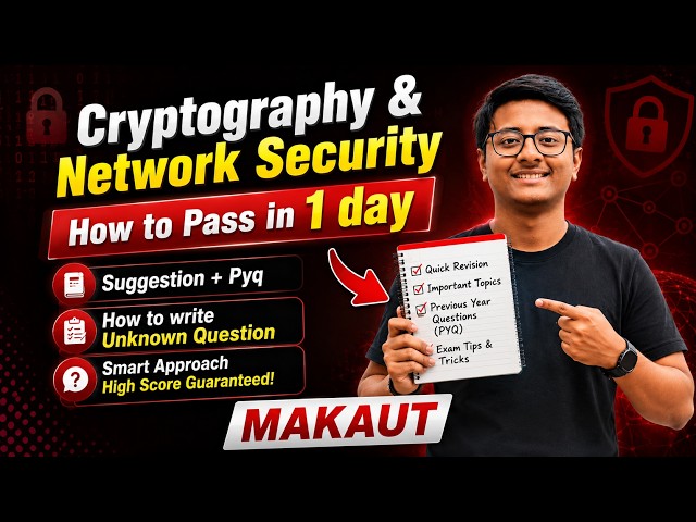 Cryptography & Network Security | Pass in 1 Day | Most Expected Questions +Unknown Question Strategy