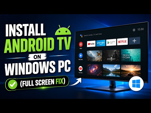 Install Android TV on Windows PC (Full Screen Fix) | Android 16