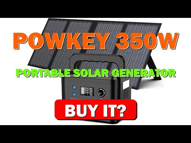 powkey 350W Portable Solar Generator with 60W Solar Panel - B0B7MJ4PCK
