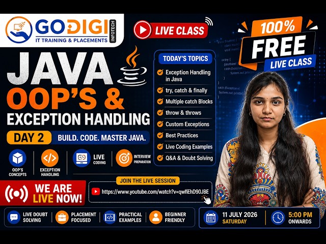 Java Exception Handling in One Shot 🔥 | try-catch-finally | throw & throws | Day 2 FREE Live Class