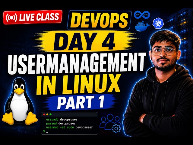DevOps Day 4: User Management in Linux Part 1 | Linux User Management Commands | Hindi 2026