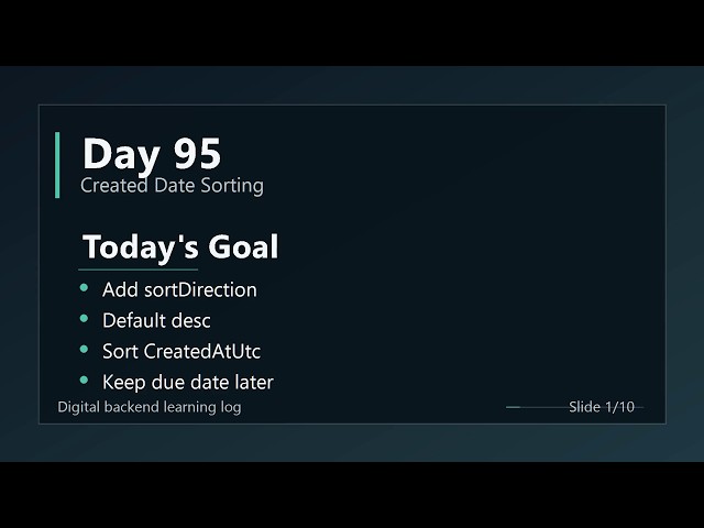 Day 95 - Sort Tasks by Created Date | ASP.NET Core and EF Core