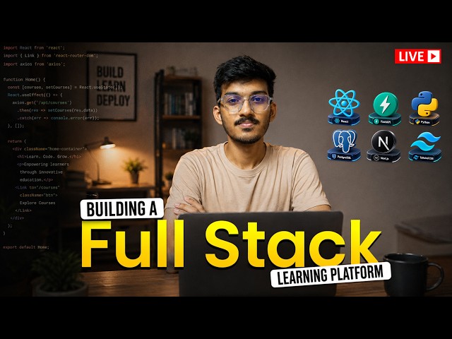 BUILDING A FULL STACK AI LEARNING PLATFORM IN 6 HOURS | React + FastAPI + PostgreSQL #coding #live