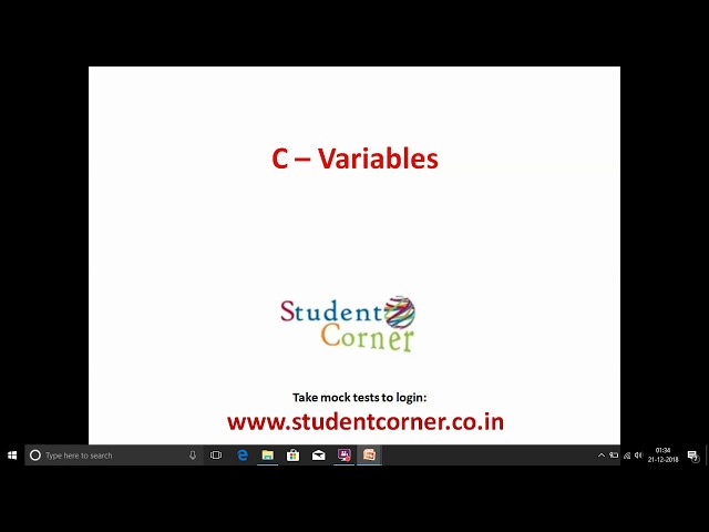 C Language  - Variables