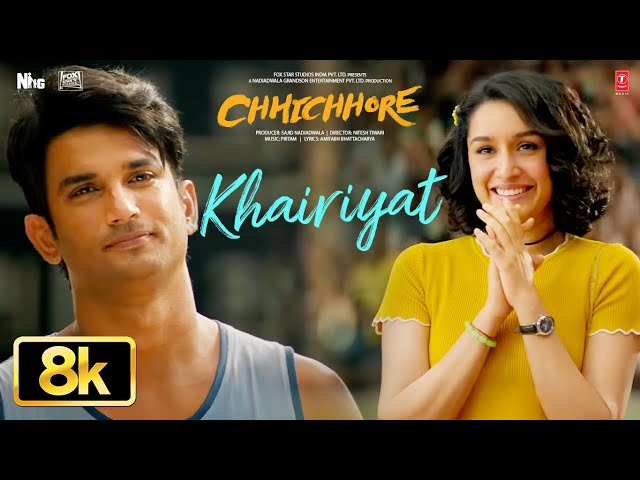 KHAIRIYAT 8K - BONUS TRACK | Sushant Singh Rajput,Shraddha Kapoor |Pritam |Arijit Singh | Chhichhore