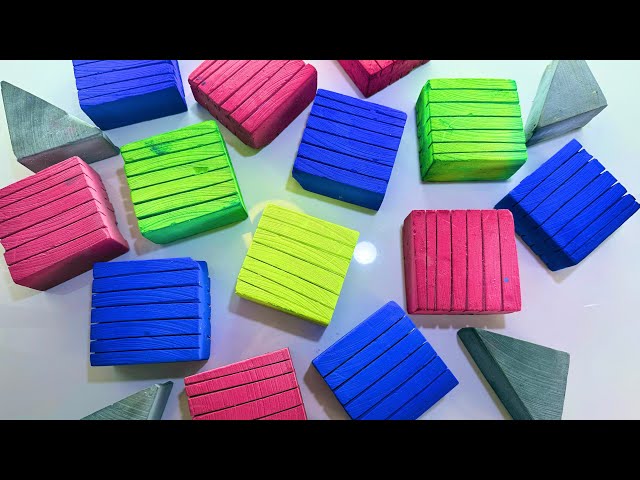 Spare ribs dyed gym chalk丨Triangle dyed chalk block丨ASMR