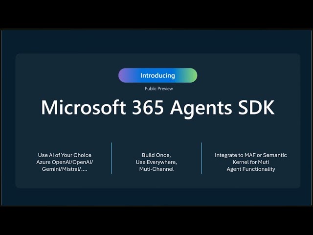 Microsoft 365 Agents SDK Tutorial: Build Your First Bot & Run It Locally (Step-by-Step)