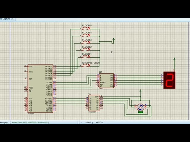 Elevator -Proteus and keil_5 project Embedded System practical
