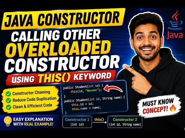268.Constructor calling other overloaded constructors using this keyword in Java(Selenium Java 2026)