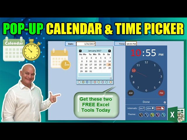 Free Excel Pop-Up Calendar and Time Picker