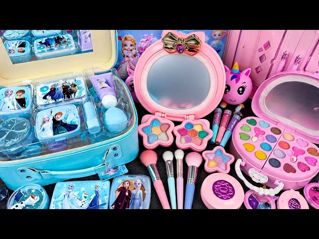 ASMR Satisfying with Unboxing Blue & Pink Makeup Set, Nail Polish Set Toy