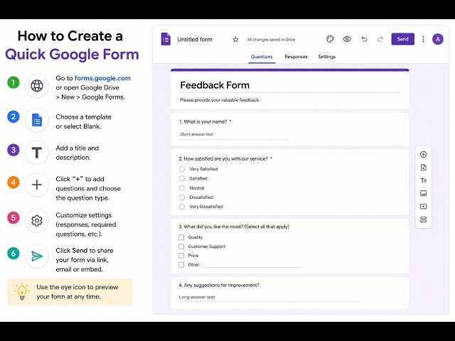How to create quick Google Form