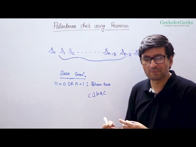 10. Palindrome Check Using Recursion + Code | How to Check Palindrome Using Recursion