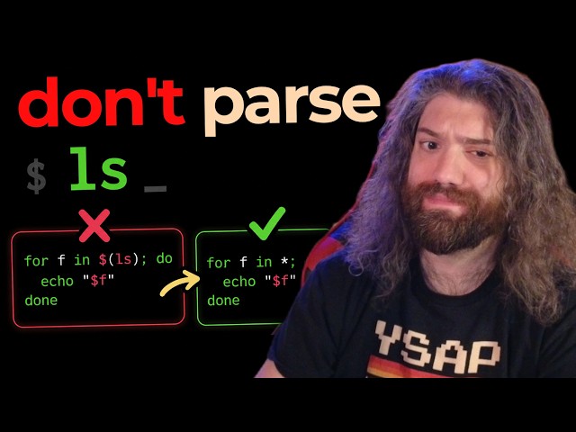 why you shouldn't parse the `ls` command - Bash Scripting Course (pt59)