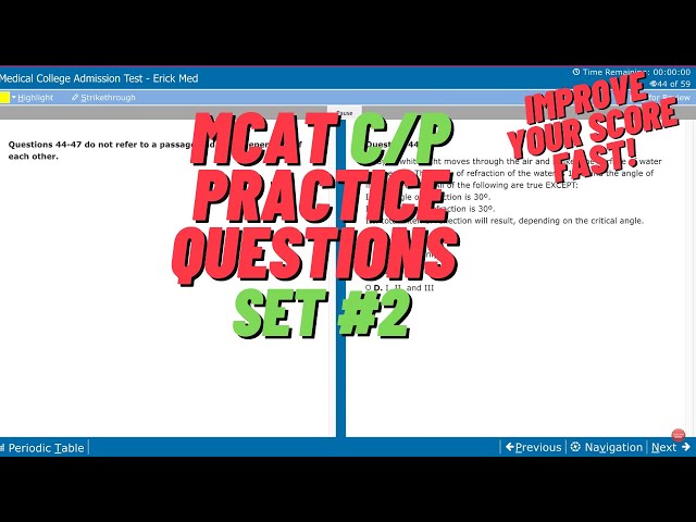 MCAT DISCRETE PRACTICE QUESTIONS TIME ! LETS DO THIS !!!   (SCORE A 132 QUICKLY!) 😎😎😎 SET #2