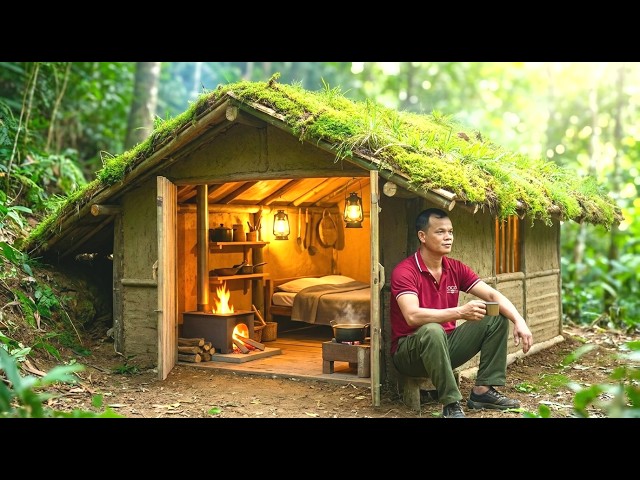 Building Mud Brick Jungle House from Scratch | Jungle ASMR Mega Compilation