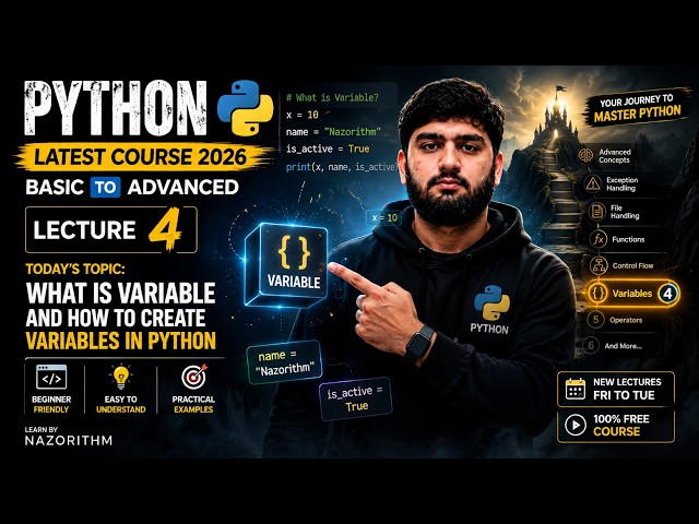 Python Course 2026 🔥 Lecture 4 | What is a Variable? | How to Create Variables in Python