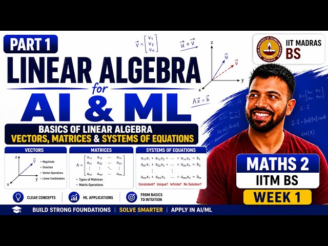 Linear Algebra for AI & ML – Part 1 | Vectors & Matrices